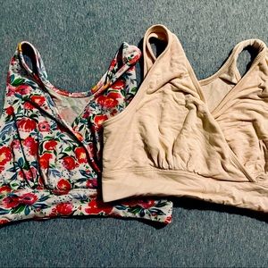 Two medium busty French terry nursing and sleep bras from Kindred Bravely